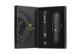 Townsend Black Lacquer Ballpoint Pen with Classic Black Cigar Style Leather Single Pen Case Gift Set