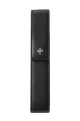 Classic Black Leather Magnetic Single Pen Case