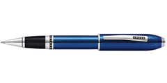 Peerless™ Translucent Quartz Blue Engraved Lacquer Platinum Plated Appointments Rollerball Pen