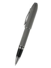 Peerless™ Polished Slate Gray Engraved Diamond Pattern with Slate Gray PVD Appointments and Swarovski Crystal Rollerball Pen