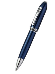 Peerless™ Polished Translucent Cobalt Blue Engraved Diamond Pattern with Polished Chrome Appointments and Swarovski Crystal Ballpoint Pen