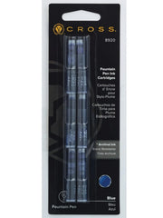 Fountain Pen Ink Cartridge - Blue (6 per card)