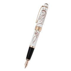 Bailey™ Zodiac Year of the Horse White Lacquer Stainless Steel Medium Nib Fountain Pen