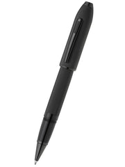 Peerless™ Polished Black PVD Engraved Diamond Pattern with Black PVD Appointments and Swarovski Crystal Rollerball Pen
