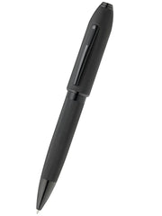 Peerless™ Polished Black PVD Engraved Diamond Pattern with Black PVD Appointments and Swarovski Crystal Ballpoint Pen