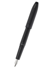 Prism Obsidian Black Resin with Polished Chrome Stainless Steel Fine Nib Fountain Pen