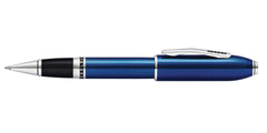 Peerless™ Translucent Quartz Blue Engraved Lacquer Platinum Plated Appointments Rollerball Pen