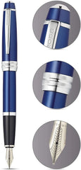 Bailey™ Blue Lacquer Stainless Steel Medium Nib Fountain Pen