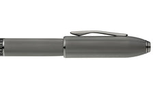 Peerless™ Polished Slate Gray Engraved Diamond Pattern with Slate Gray PVD Appointments and Swarovski Crystal Rollerball Pen
