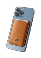 Mocha Leather Magnetic Card Holder