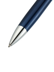 Peerless™ Polished Translucent Cobalt Blue Engraved Diamond Pattern with Polished Chrome Appointments and Swarovski Crystal Ballpoint Pen