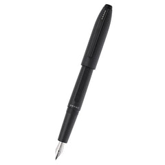 Prism Obsidian Black Resin with  Polished Chrome Stainless Steel Fine Nib Fountain Pen