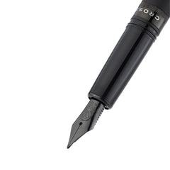 Foundry Matte Black Lacquer with PVD Black Appointments and Black PVD Coated Medium Nib Fountain Pen