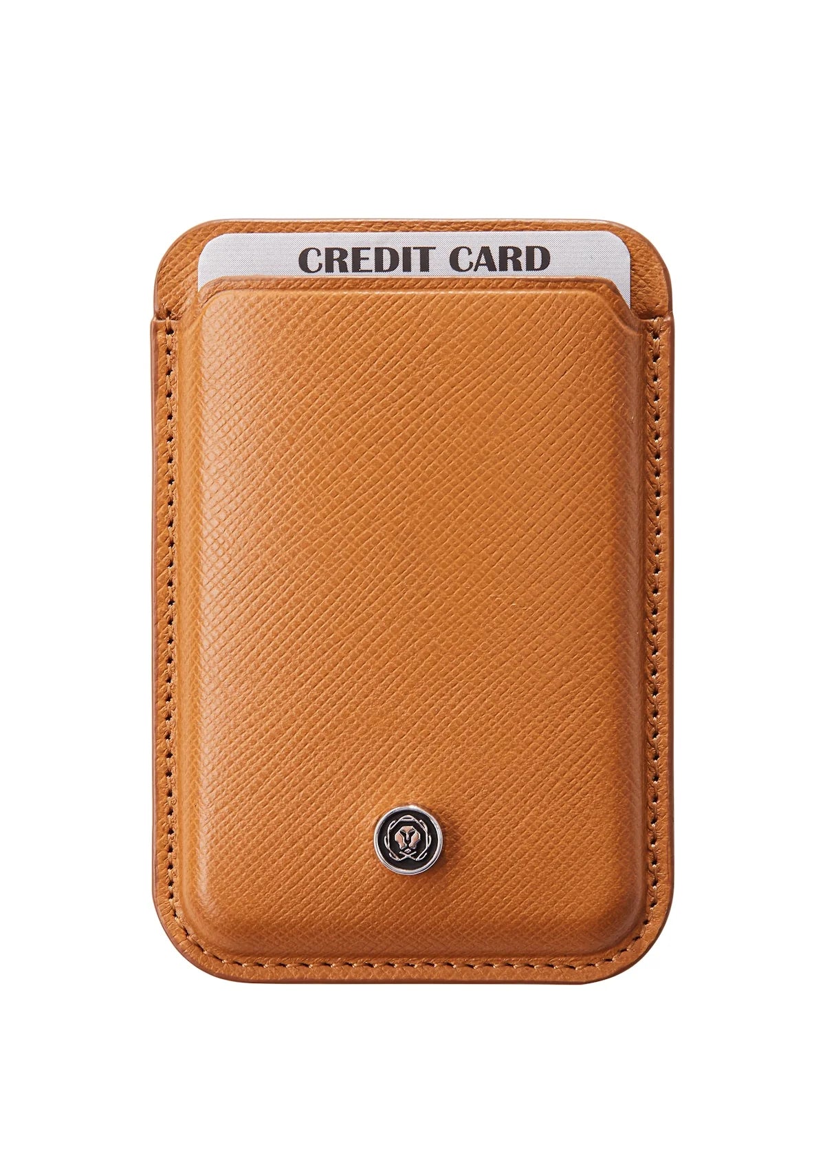 Mocha Leather Magnetic Card Holder