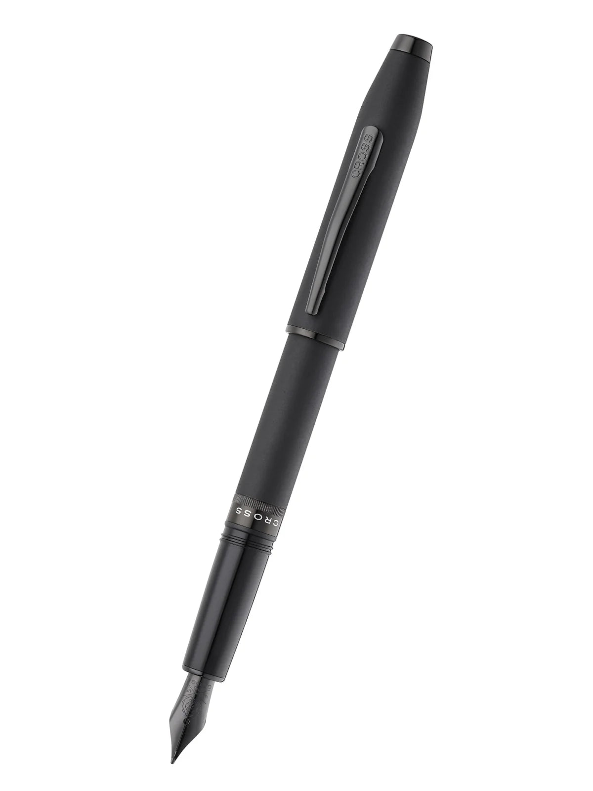 Foundry Matte Black Lacquer with PVD Black Appointments and Black PVD Coated Medium Nib Fountain Pen