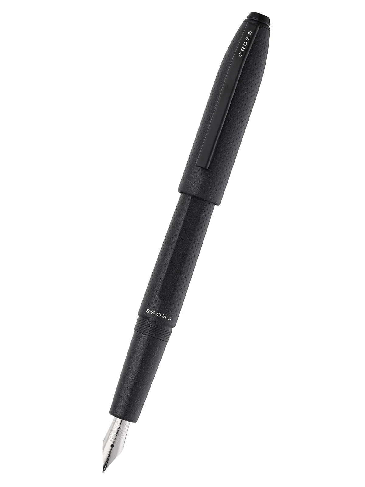 Prism Obsidian Black Resin with  Polished Chrome Stainless Steel Fine Nib Fountain Pen