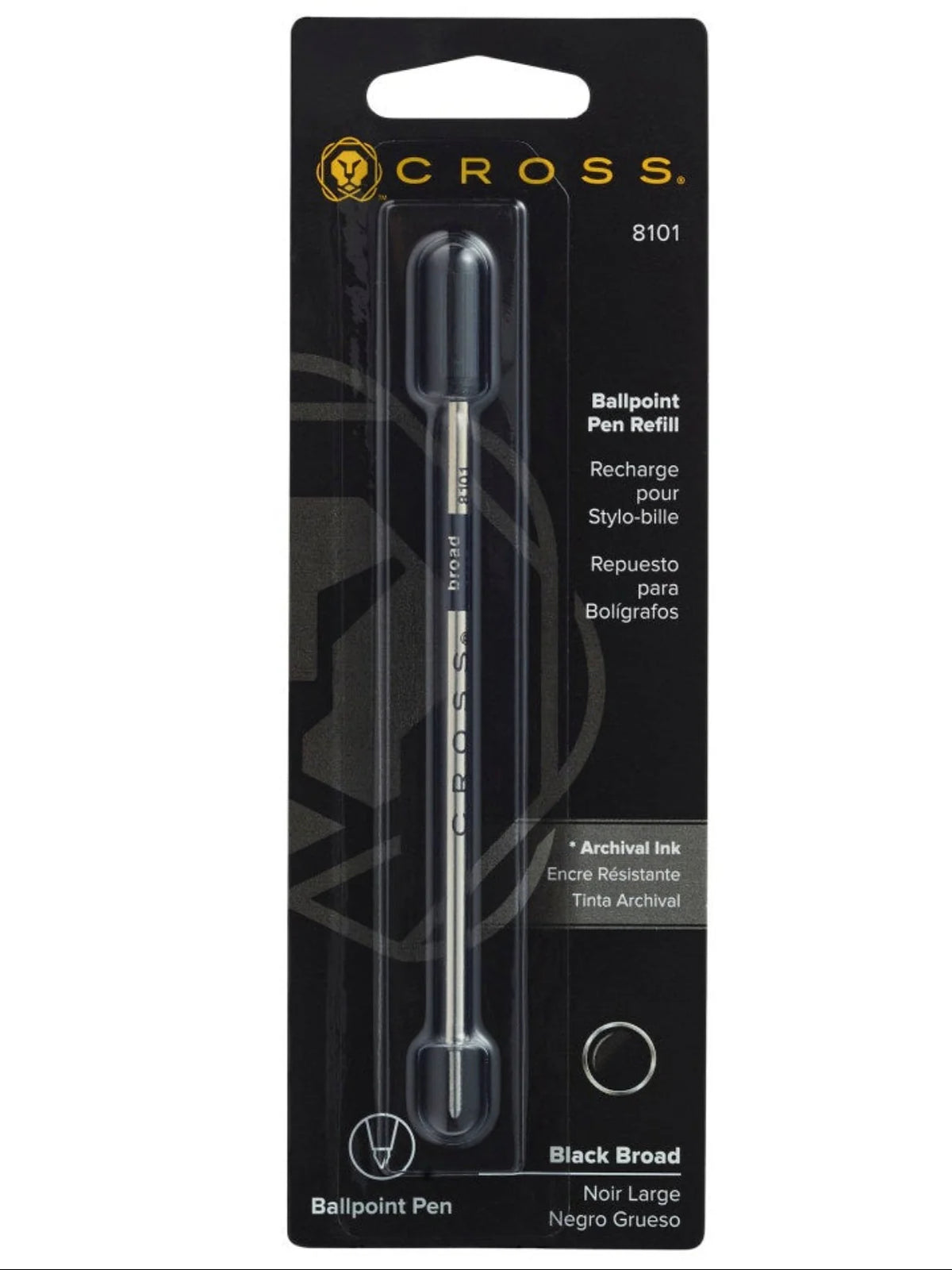 Ballpoint Pen Refill - Black - Broad - Single Pack