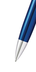 Peerless™ Translucent Quartz Blue Engraved Lacquer with Platinum Plated Appointments Ballpoint Pen
