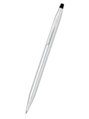 Classic Century Lustrous Chrome Ballpoint Pen with Mocha Magnetic Leather Single Pen Case Gift Set