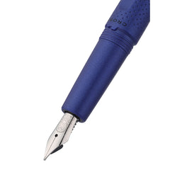 Prism Deep Sea Blue Resin with Polished Chrome Stainless Steel Fine Nib Fountain Pen