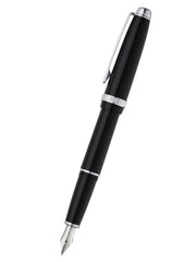 Lume Obsidian Black with Chrome Appointments and Stainless Steel Medium Nib Fountain Pen