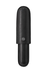 Townsend Black Lacquer Ballpoint Pen with Classic Black Cigar Style Leather Single Pen Case Gift Set